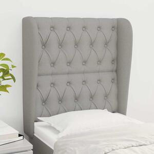 Čelo postele typu ušák světle šedé 83 x 23 x 118/128 cm textil 3118266