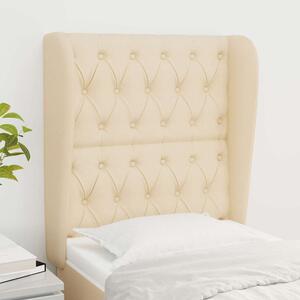 Čelo postele typu ušák krémové 83 x 23 x 118/128 cm textil 3118271