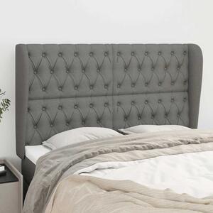 Čelo postele typu ušák tmavě šedé 147x23x118/128 cm textil 3118389