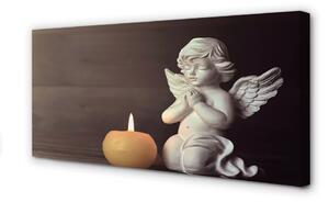 Obrazy na plátně Modlitba Anděl svíčka 100x50 cm