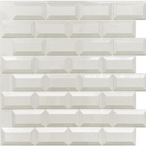 Obkladové panely 3D PVC 11026, rozměr 595 x 560 mm, bílé METRO 3D, IMPOL TRADE
