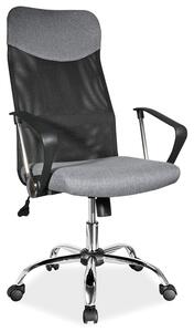 Kancelářská židle Q-025 látka šedá, síťovina černá