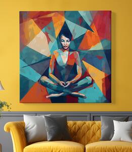Obraz na plátně - Meditace, abstrakce, žena, ticho v bouři FeelHappy.cz Velikost obrazu: 80 x 80 cm