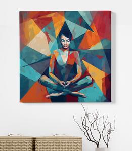 Obraz na plátně - Meditace, abstrakce, žena, ticho v bouři FeelHappy.cz Velikost obrazu: 40 x 40 cm