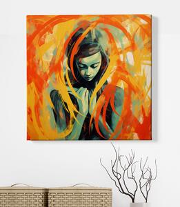 Obraz na plátně - Meditace, abstrakce, žena, šepot moudrosti FeelHappy.cz Velikost obrazu: 40 x 40 cm