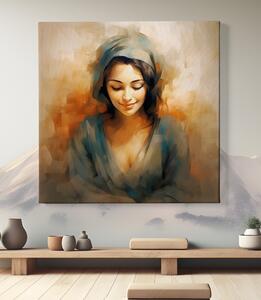Obraz na plátně - Meditace, abstrakce, žena, vnitřní spokojenost FeelHappy.cz Velikost obrazu: 40 x 40 cm
