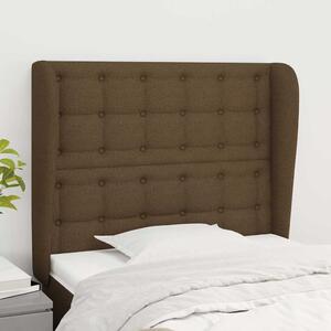 Čelo postele typu ušák tmavě hnědé 93x23x118/128 cm textil 3118375