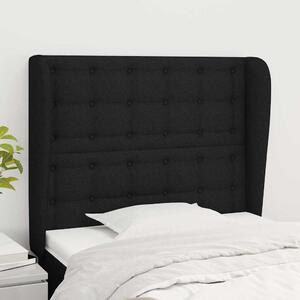 Čelo postele typu ušák černé 103x23x118/128 cm textil 3118382