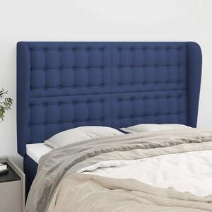 Čelo postele typu ušák modré 147x23x118/128 cm textil 3118394