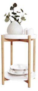 Príručný stolík Birdie Blye (bílá + přírodní bambus). 1028821
