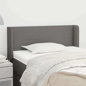 Čelo postele typu ušák tmavě šedé 83x16x78/88 cm textil 3118463