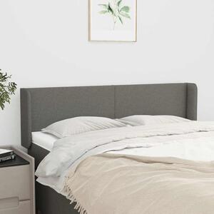 Čelo postele typu ušák tmavě šedé 147x16x78/88 cm textil 3118487