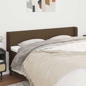 Čelo postele typu ušák tmavě hnědé 163x16x78/88 cm textil 3118497