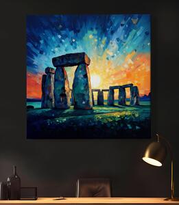 Obraz na plátně - Stonehenge při západu slunce FeelHappy.cz Velikost obrazu: 40 x 40 cm