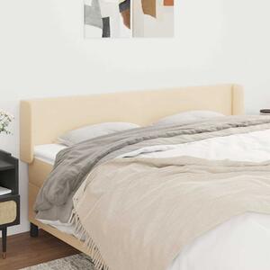 Čelo postele typu ušák krémové 203 x 16 x 78/88 cm textil 3118515
