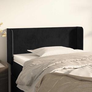 Čelo postele typu ušák černé 83 x 16 x 78/88 cm samet 3118520