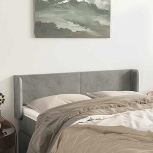 Čelo postele typu ušák světle šedé 147x16x78/88 cm samet 3118536