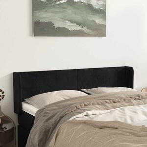Čelo postele typu ušák černé 147x16x78/88 cm samet 3118538