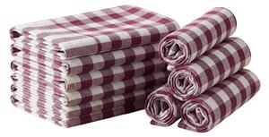 Utěrka CORIVA 50x70 cm červená, set 10 ks