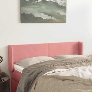 Čelo postele typu ušák růžová 147x16x78/88 cm samet 3118541