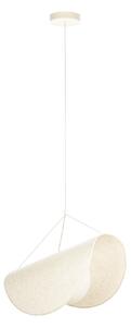 Závěsná svítidlo Lucande, Tamani, stmívatelné, Béžová, Obývací pokoj, Tkanina / Textil, Design