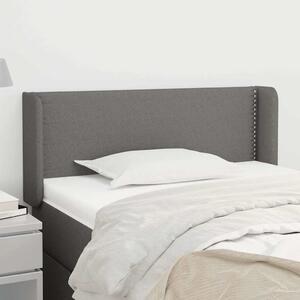 Čelo postele typu ušák tmavě šedé 83x16x78/88 cm textil 3118603