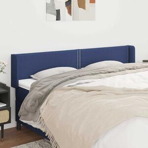 Čelo postele typu ušák modré 203 x 16 x 78/88 cm textil 3118656