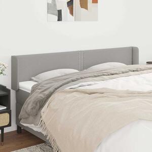 Čelo postele typu ušák světle šedé 203x16x78/88 cm textil 3118650