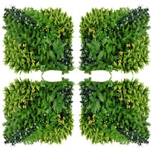 Outsunny 12dílný umělý rostlinný živý plot 50x50 cm UV ochranná obrazovka, vícelistý design pro zahradní venkovní dekoraci | Aosom