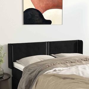 Čelo postele typu ušák černé 147x16x78/88 cm samet 3118678