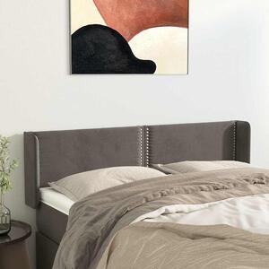 Čelo postele typu ušák tmavě šedé 147x16x78/88 cm samet 3118677