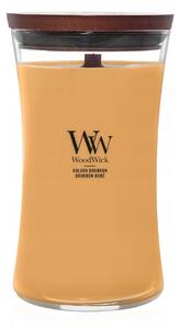 WoodWick Golden Bourbon velká vonná svíčka s dřevěným knotem 609,5 g