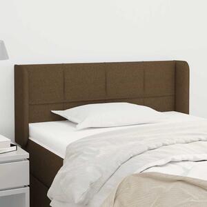 Čelo postele typu ušák tmavě hnědé 83 x 16 x 78/88 cm textil 3118745
