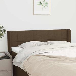 Čelo postele typu ušák tmavě hnědé 147x16x78/88 cm textil 3118769