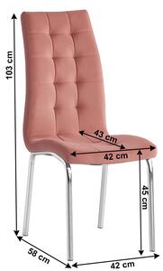 Jídelní židle Harison NEW (růžová + chróm). Vlastní profesionální přeprava až k Vám domů 1028879
