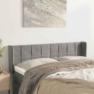 Čelo postele typu ušák světle šedé 147x16x78/88 cm samet 3118816