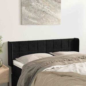 Čelo postele typu ušák černé 147x16x78/88 cm samet 3118818