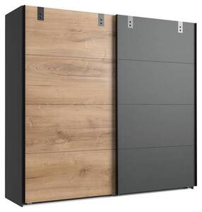 SKŘÍŇ S POSUVNÝMI DVEŘMI, barvy grafitu, barvy dubu, 225/210/65 cm Carryhome