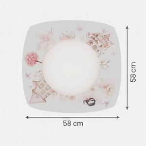 Elobra LED stropní svítidlo Feenwelt Starlight, bílo-růžové, délka 58 cm, stmívatelný, Dětský pokoj, Dřevo