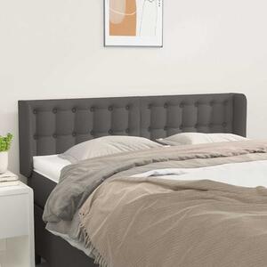 Čelo postele typu ušák šedá 147 x 16 x 78/88 cm umělá kůže 3118862