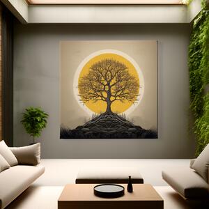 Obraz na plátně - Strom života vycházející slunce FeelHappy.cz Velikost obrazu: 60 x 60 cm
