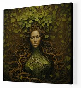 Obraz na plátně - Napojená žena Althea, strom života FeelHappy.cz Velikost obrazu: 40 x 40 cm