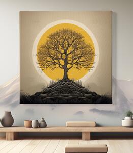 Obraz na plátně - Strom života vycházející slunce FeelHappy.cz Velikost obrazu: 40 x 40 cm