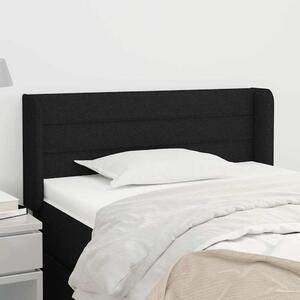 Čelo postele typu ušák černé 83 x 16 x 78/88 cm textil 3118884