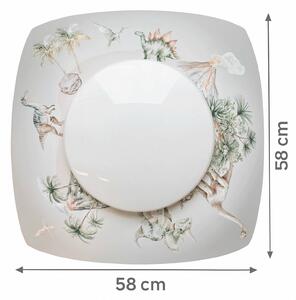 Elobra LED stropní svítidlo Jurassic Starlight, bílé/barevné, délka 58 cm, stmívatelný, Dětský pokoj, Dřevo