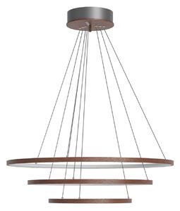 By Rydéns Závěsné světlo Trione od Rydens, ořech, Ø 80 cm, dřevo, stmívatelný, Tmavé dřevo, Obývací pokoj / jídelna, Dřevo, Moderní