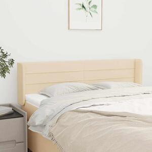 Čelo postele typu ušák krémové 147 x 16 x 78/88 cm textil 3118911