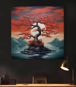 Obraz na plátně - Strom života japonský ostrůvek FeelHappy.cz Velikost obrazu: 40 x 40 cm