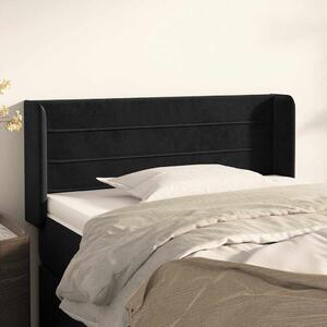 Čelo postele typu ušák černé 83 x 16 x 78/88 cm samet 3118940