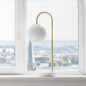 By Rydéns Stolní lampa Bellagio Rydéns, mosaz/bílá, sklo, E27, Mosaz / zlato, Obývací pokoj / jídelna, kov